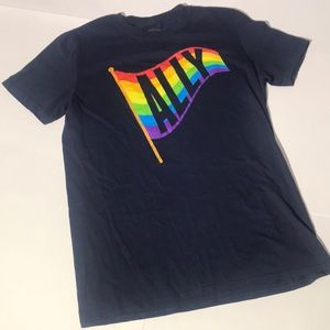 Nearly There pride Ally t-shirt small rainbow flag
